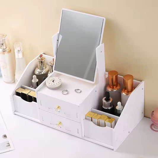 Mini coiffeuse Multifonctionnelle - Range-cosmétique et Organisateur de bijoux