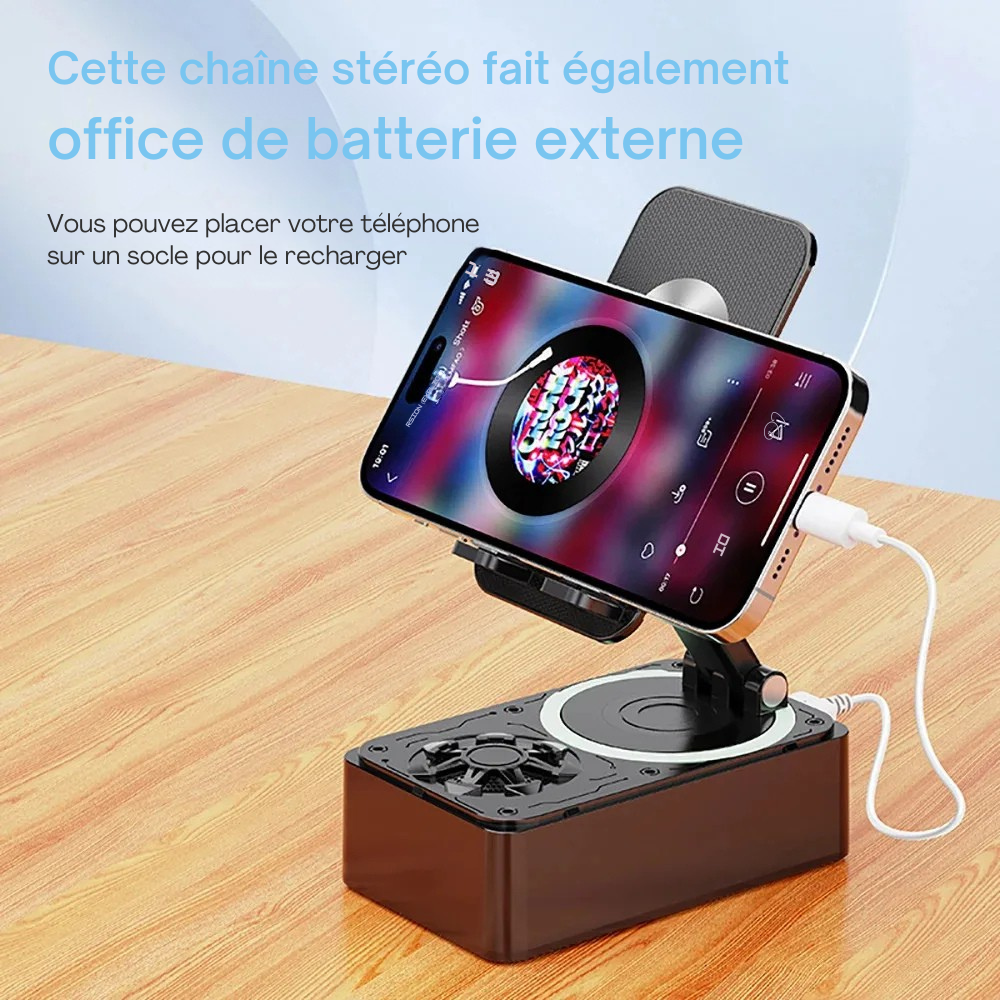 Support audio 3-1  -haut-parleur Bluetooth, chargeur et support de téléphone