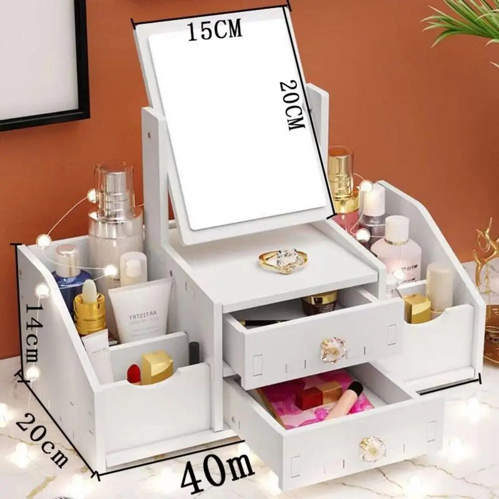 Mini coiffeuse Multifonctionnelle - Range-cosmétique et Organisateur de bijoux