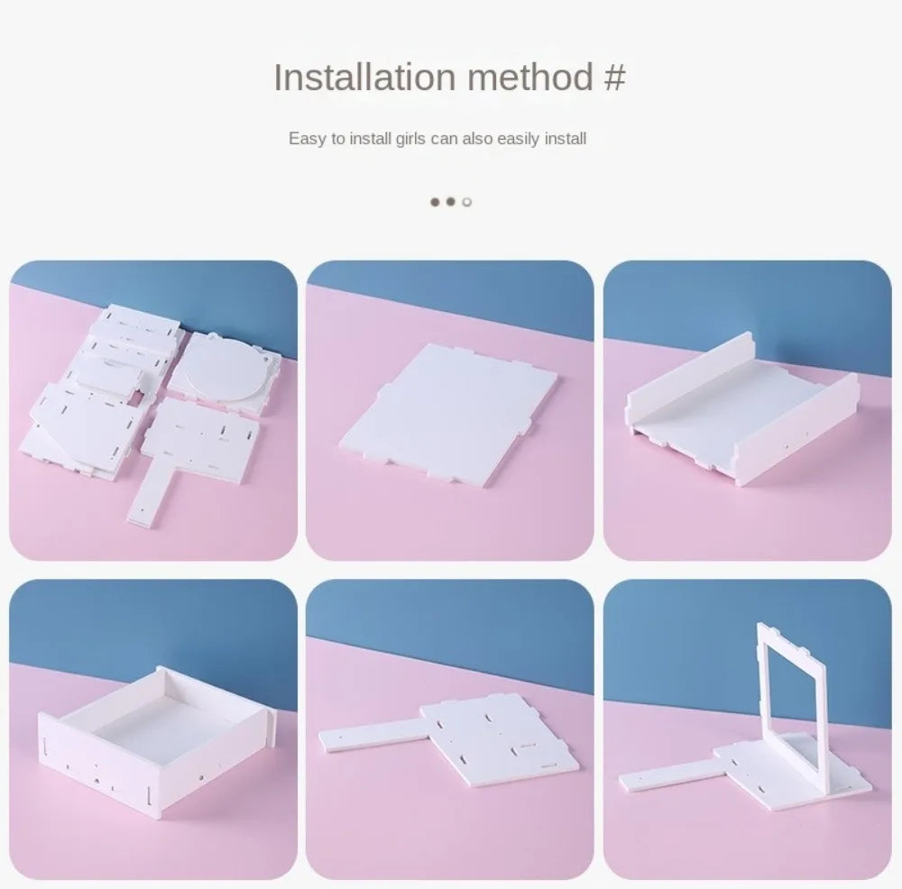 Mini coiffeuse Multifonctionnelle - Range-cosmétique et Organisateur de bijoux