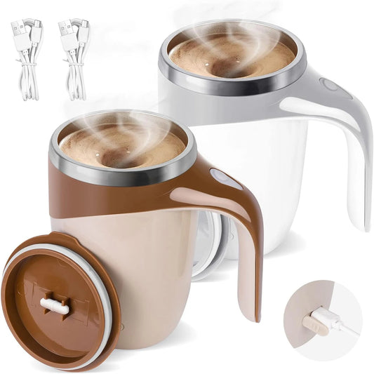 Tasse automélangeuse magnétique -rechargeable à piles