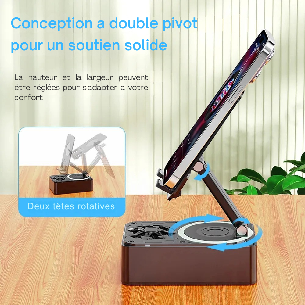 Support audio 3-1  -haut-parleur Bluetooth, chargeur et support de téléphone